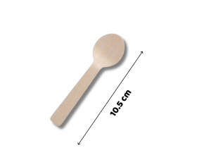Muỗng (thìa) gỗ, dài 10.5cm cao cấp an toàn bảo vệ môi trường | Dùng một lần tiện lợi